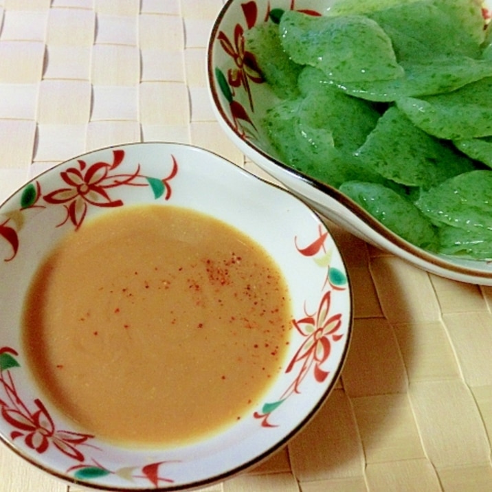 刺身こんにゃくに♪レモン酢味噌✿